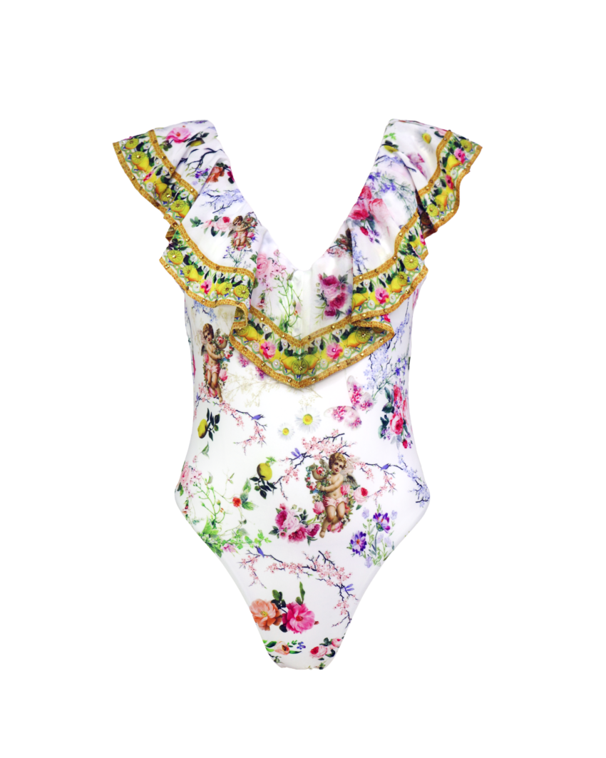 Parisa Print Swimsuit Flounce