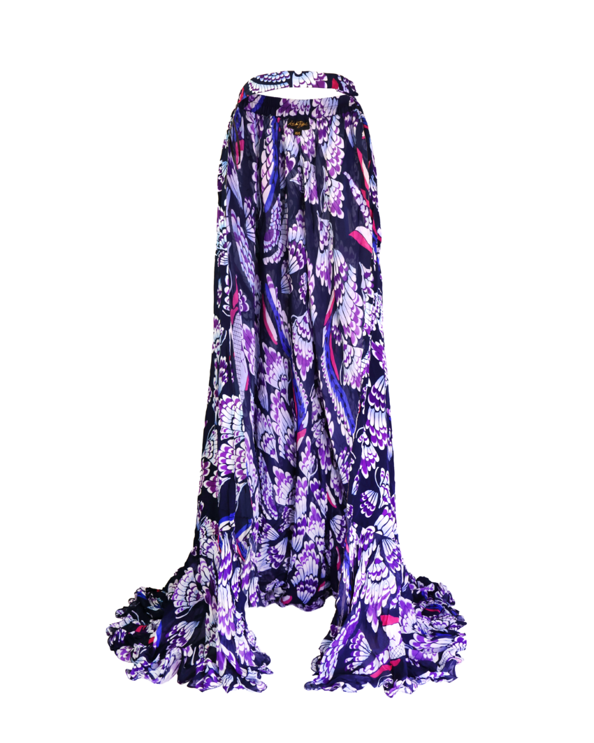 Butterfly Print Open Skirt