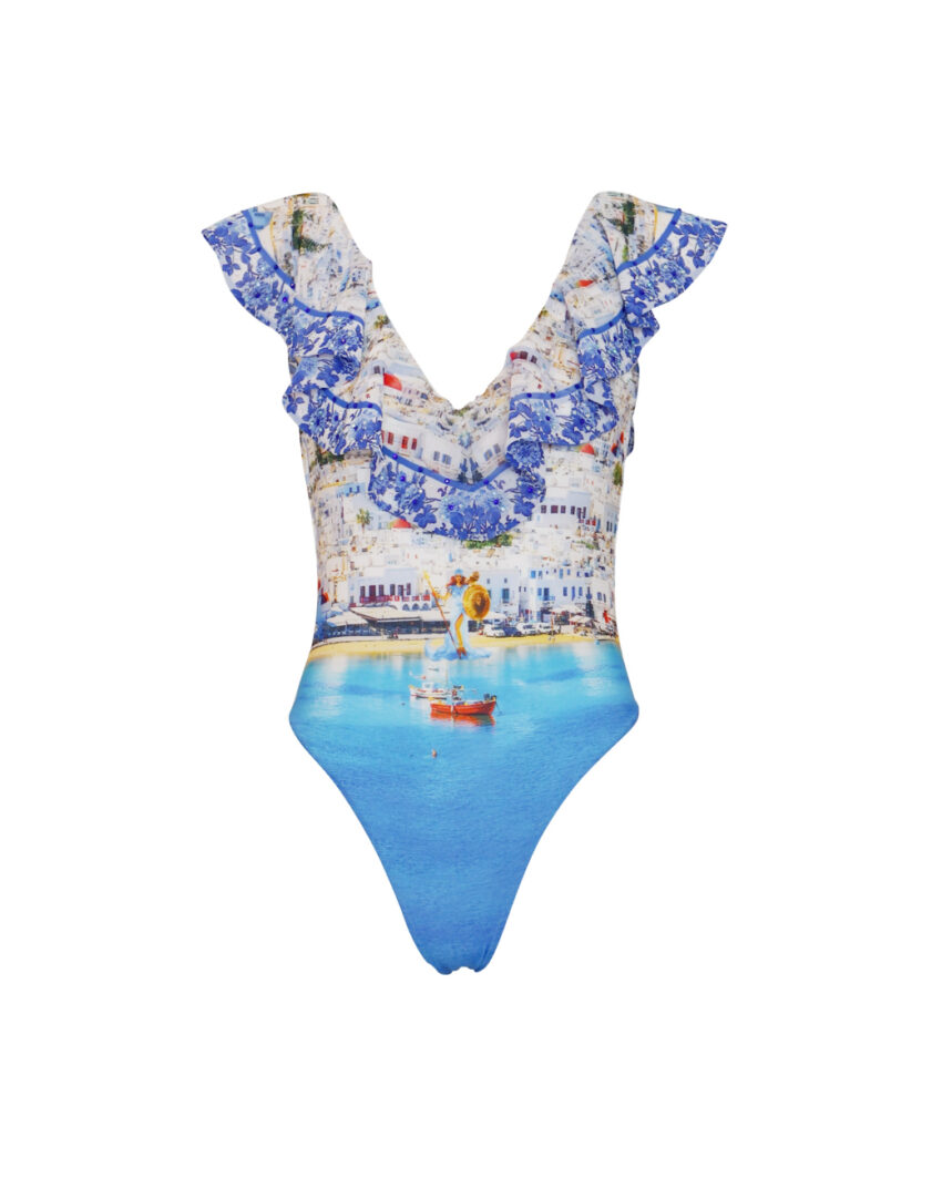 The Shula Godest Print Swimsuit Flounce